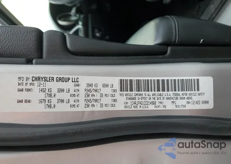 2012 Jeep Grand Cherokee Laredo из США, поврежденный, VIN 1C4RJFAG1CC214968